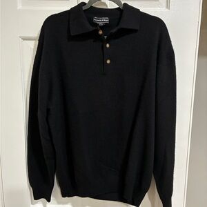 Vintage Preswick & Moore Men's Black Cashmere Wool Blend Sweater